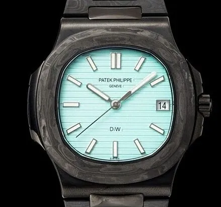 FlexibleFit Patek Philippe Nautilus 5711 Carbon Fiber Tiffany Blue Dial Collection Custom Watch 777