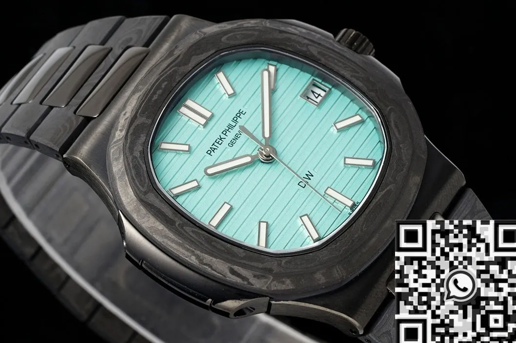 FlexibleFit Patek Philippe Nautilus 5711 Carbon Fiber Tiffany Blue Dial Collection Custom Watch 777