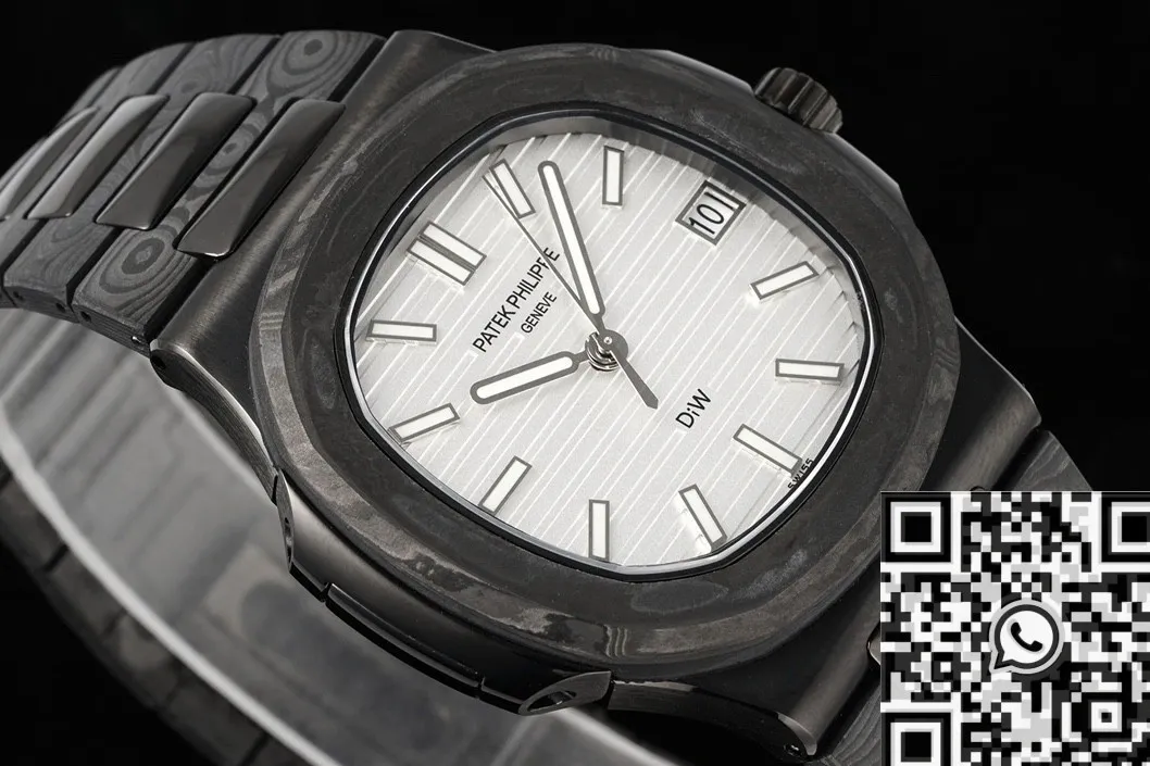 TopPick Patek Philippe Nautilus 5711 Carbon Fiber White Dial Custom Watch 775