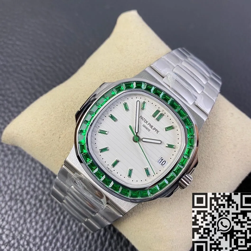 FastDry Patek Philippe Nautilus 5711 Emerald Diamond White Dial Watch PPF Custom 2631
