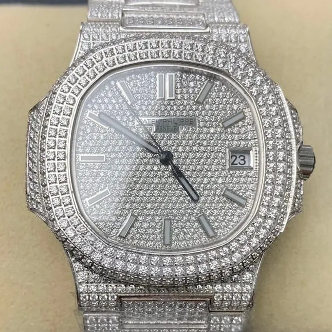 Patek Philippe Nautilus 5711 Full Diamond Watch R8 Factory Bright 781