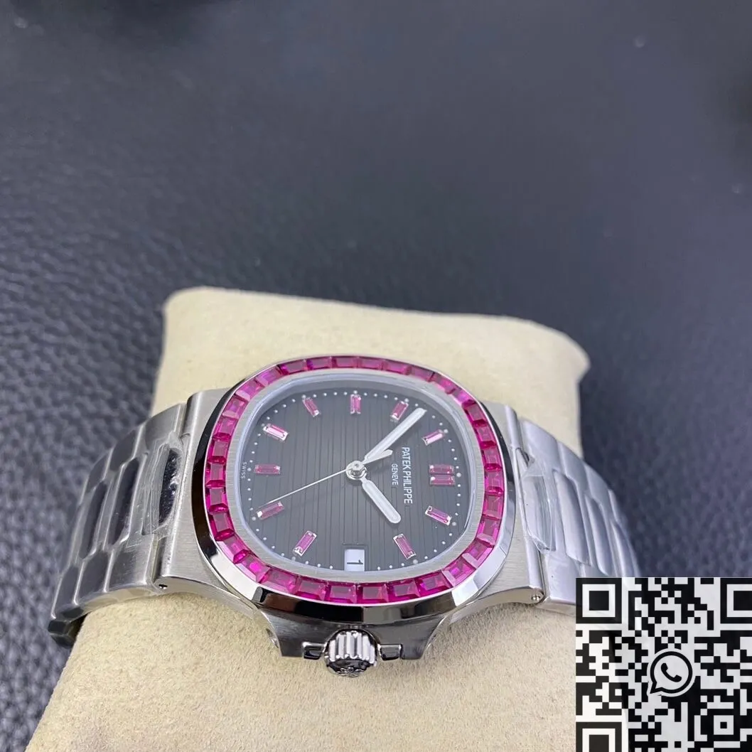 Patek Philippe Nautilus 5711 Red Diamond Black Dial Watch PPF Custom WrinkleFree 2626