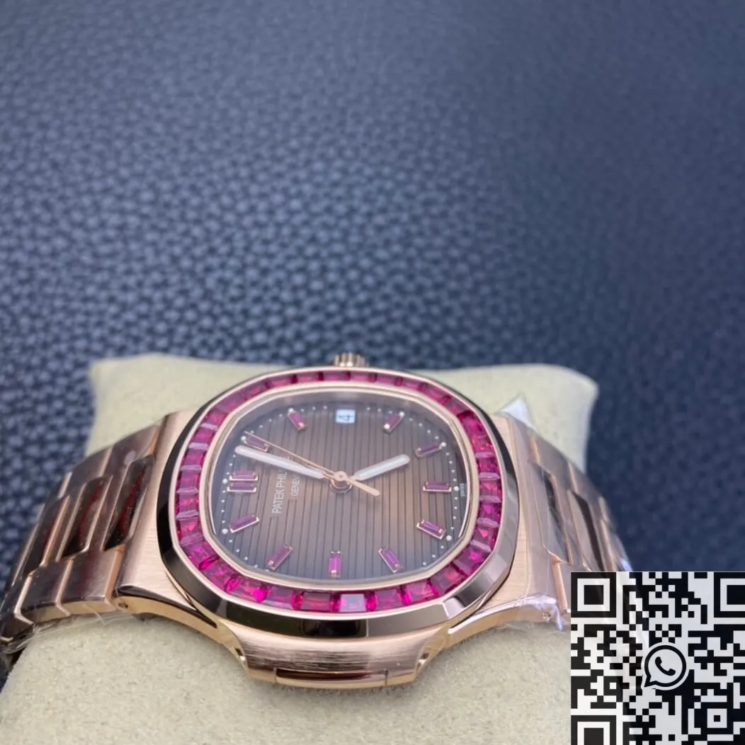 Patek Philippe Nautilus 5711 Red Diamond Rose Gold Watch PPF Custom Chic 2625