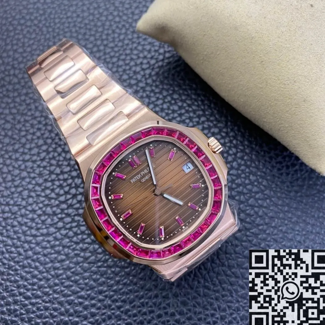 Patek Philippe Nautilus 5711 Red Diamond Rose Gold Watch PPF Custom Chic 2625