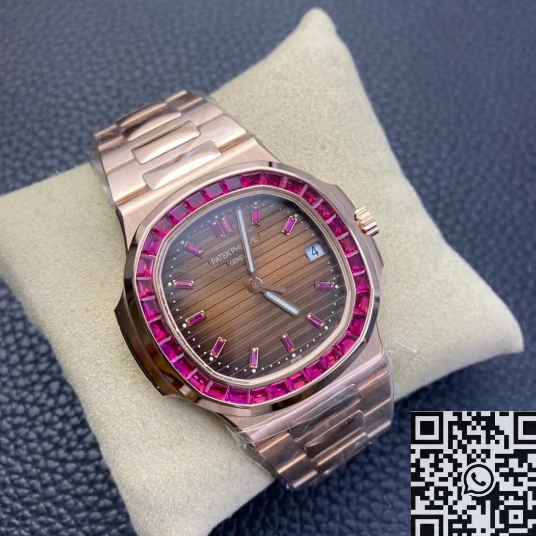 Patek Philippe Nautilus 5711 Red Diamond Rose Gold Watch PPF Custom Chic 2625