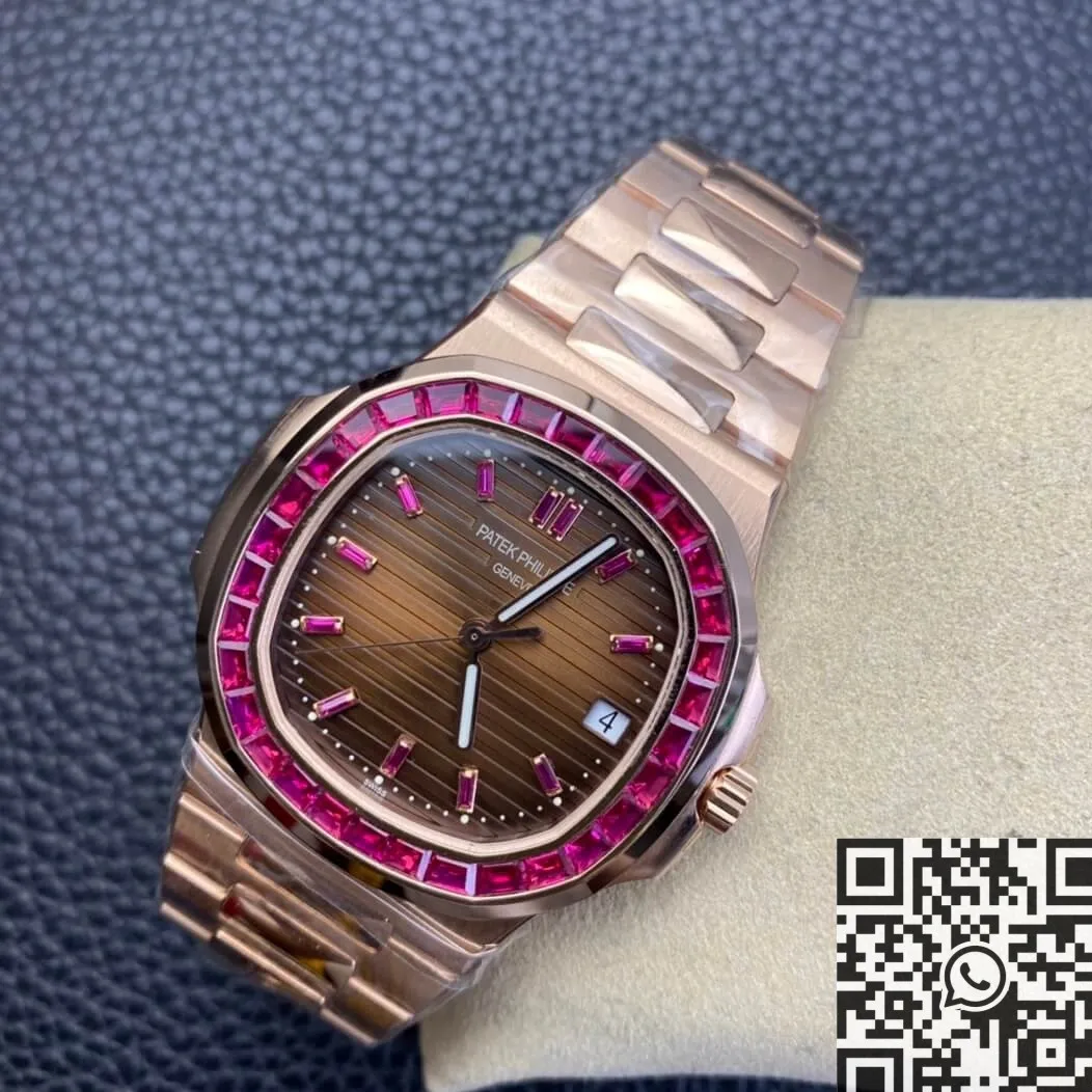 Patek Philippe Nautilus 5711 Red Diamond Rose Gold Watch PPF Custom Chic 2625