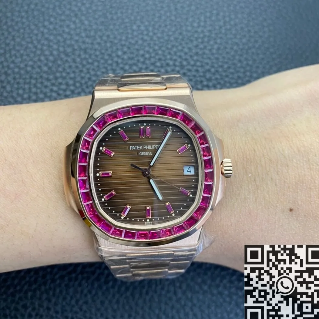 Patek Philippe Nautilus 5711 Red Diamond Rose Gold Watch PPF Custom Chic 2625