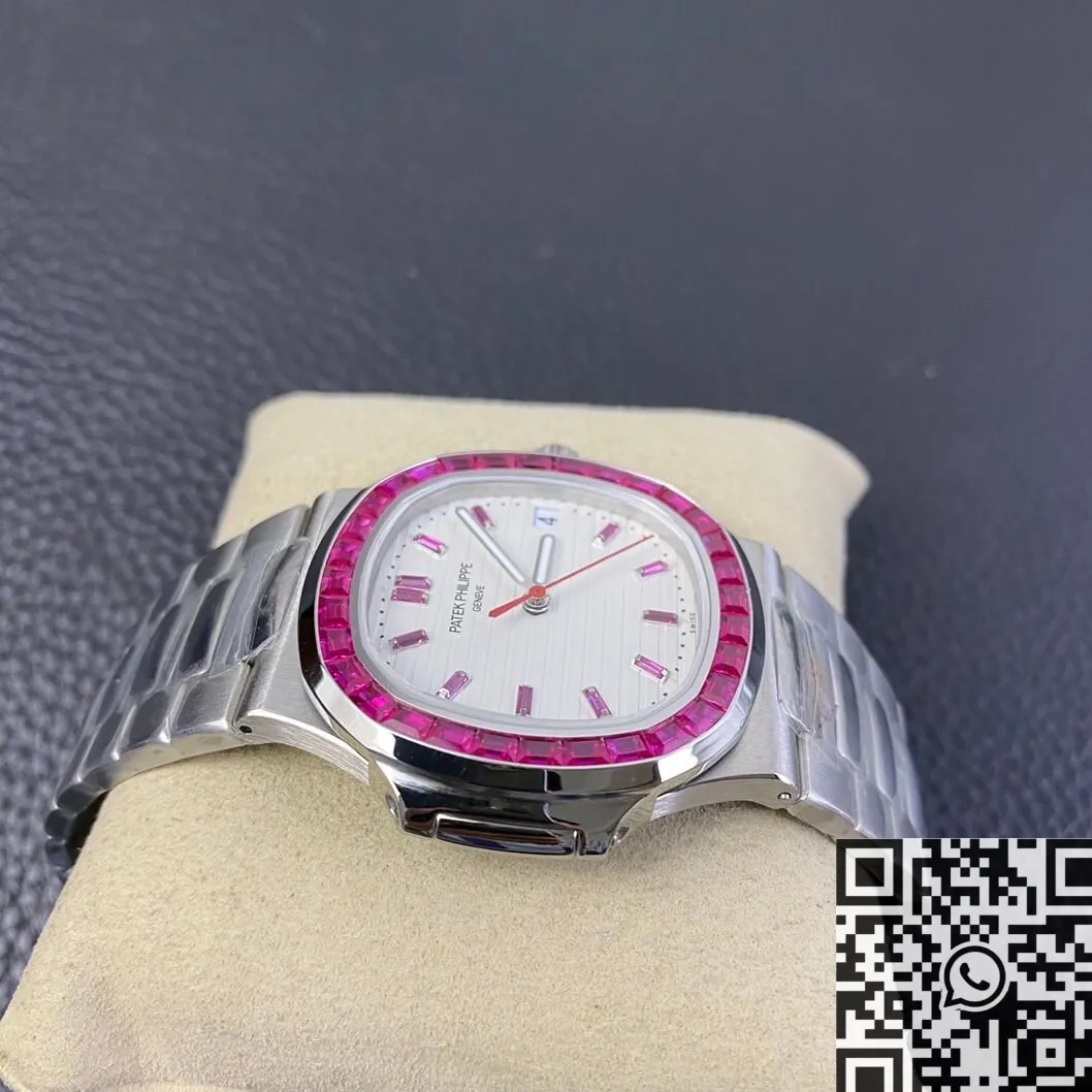 Patek Philippe Nautilus 5711 Red Diamond White Dial Watch PPF Custom Supportive 2628