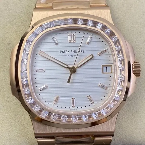 Patek Philippe Nautilus 5711 Rose Gold Watches Diamond Bezel PPF Factory Packable 2636