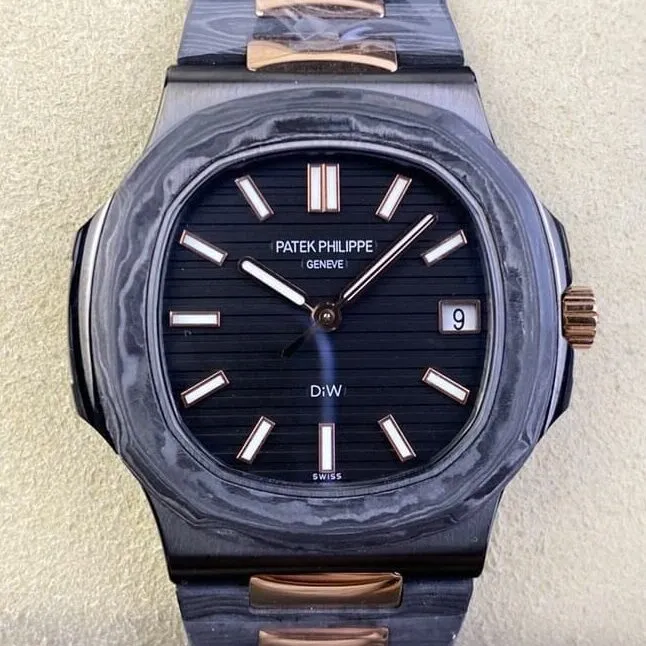 HighQuality Patek Philippe Nautilus 5711 Super Clone Carbon Fiber Gold Case Custom Watch 788