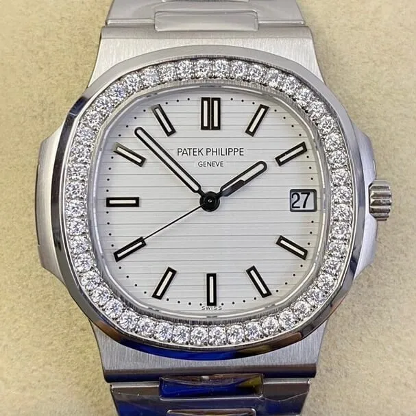 Patek Philippe Nautilus 5711 White Dial Diamond Bezel Watches PPF Factory Colorful 2638