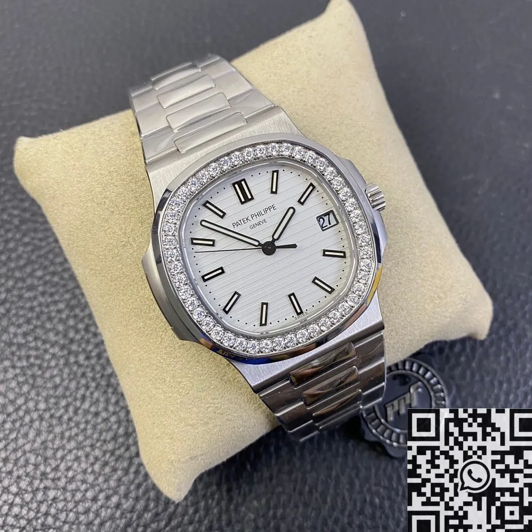 Patek Philippe Nautilus 5711 White Dial Diamond Bezel Watches PPF Factory Colorful 2638