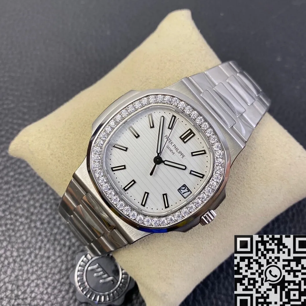 Patek Philippe Nautilus 5711 White Dial Diamond Bezel Watches PPF Factory Colorful 2638