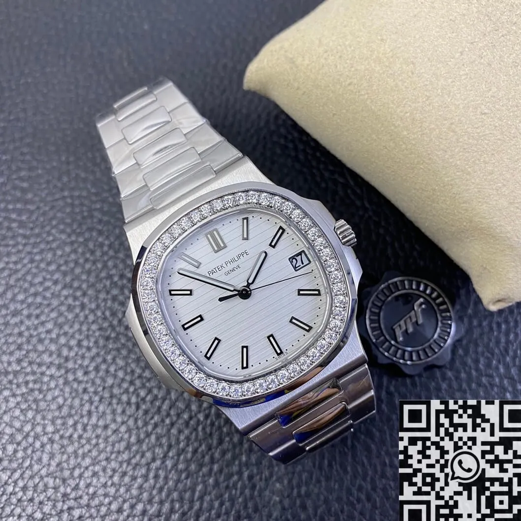 Patek Philippe Nautilus 5711 White Dial Diamond Bezel Watches PPF Factory Colorful 2638