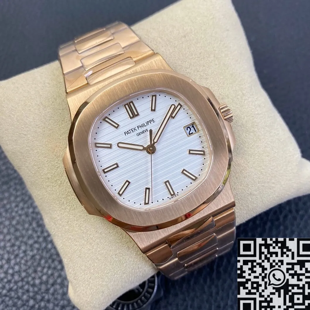 Soft Patek Philippe Nautilus 5711R White Dial Rose Gold Watches PPF Factory 2643