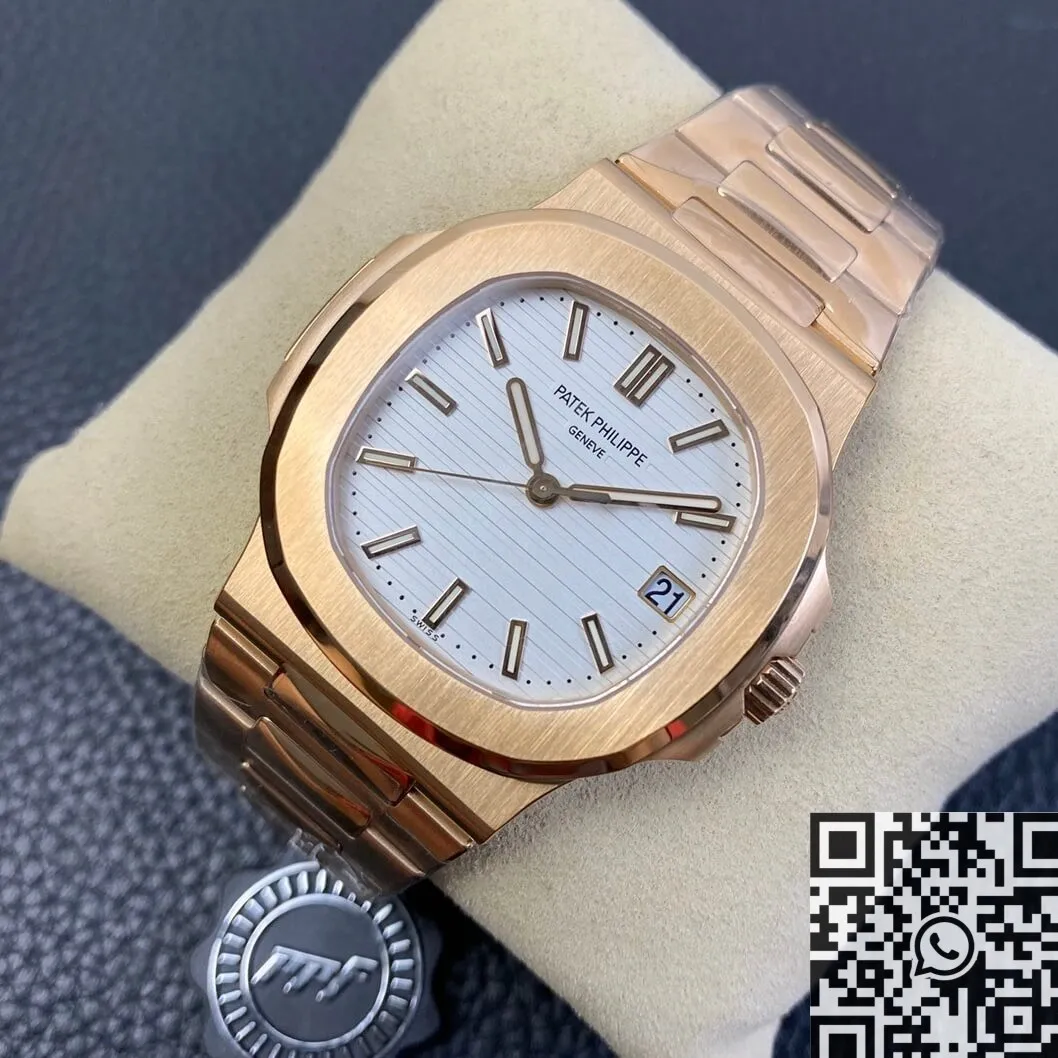 Soft Patek Philippe Nautilus 5711R White Dial Rose Gold Watches PPF Factory 2643
