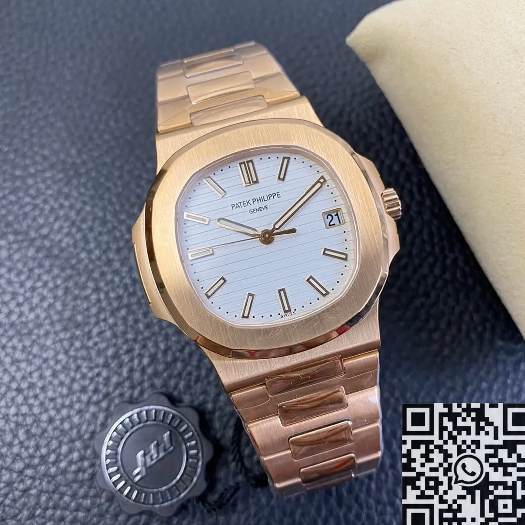 Soft Patek Philippe Nautilus 5711R White Dial Rose Gold Watches PPF Factory 2643