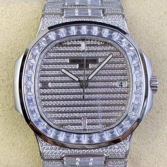 TechFriendly Patek Philippe Nautilus 5719 10G-010 Full Diamond Watch TW Factory 816