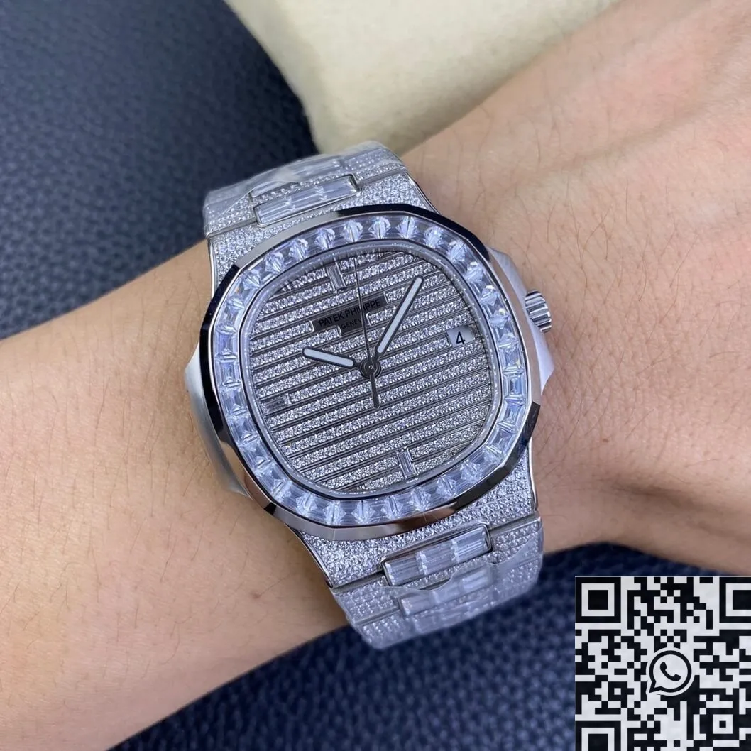 TechFriendly Patek Philippe Nautilus 5719 10G-010 Full Diamond Watch TW Factory 816