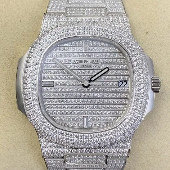 GoodFit Patek Philippe Nautilus 5719 1G-001 Full Diamond Watch PPF Factory 2645