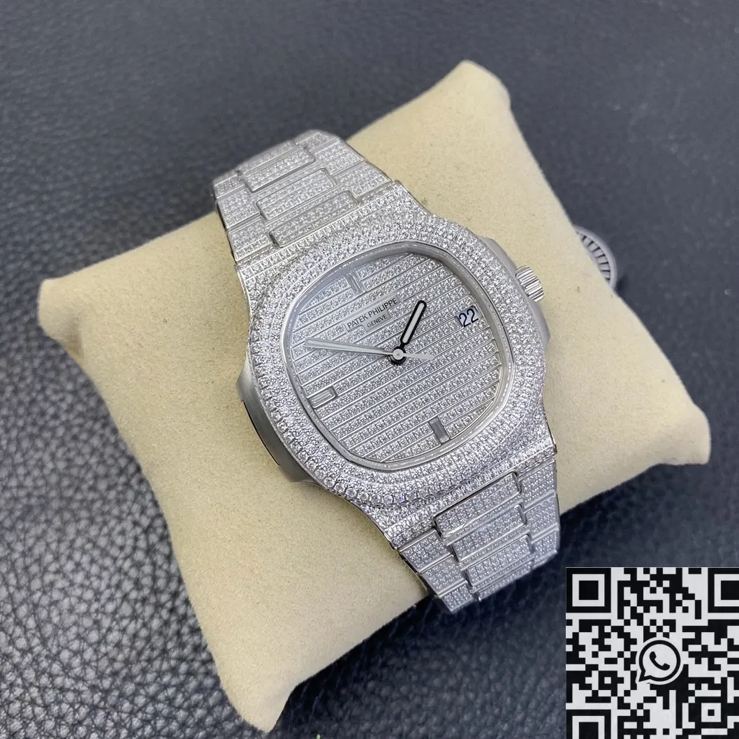 GoodFit Patek Philippe Nautilus 5719 1G-001 Full Diamond Watch PPF Factory 2645