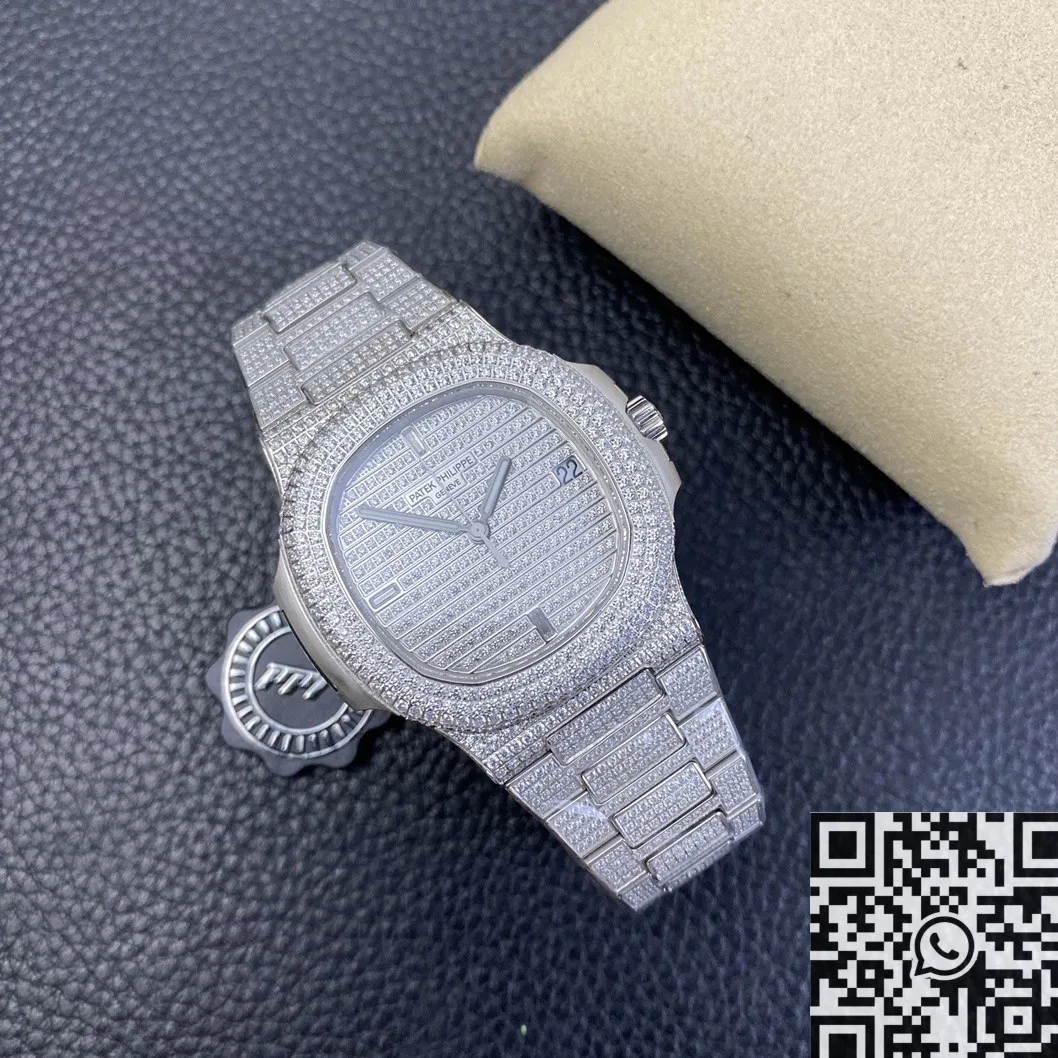 GoodFit Patek Philippe Nautilus 5719 1G-001 Full Diamond Watch PPF Factory 2645