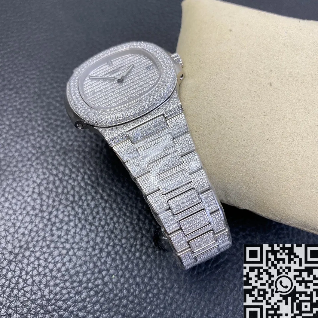 GoodFit Patek Philippe Nautilus 5719 1G-001 Full Diamond Watch PPF Factory 2645