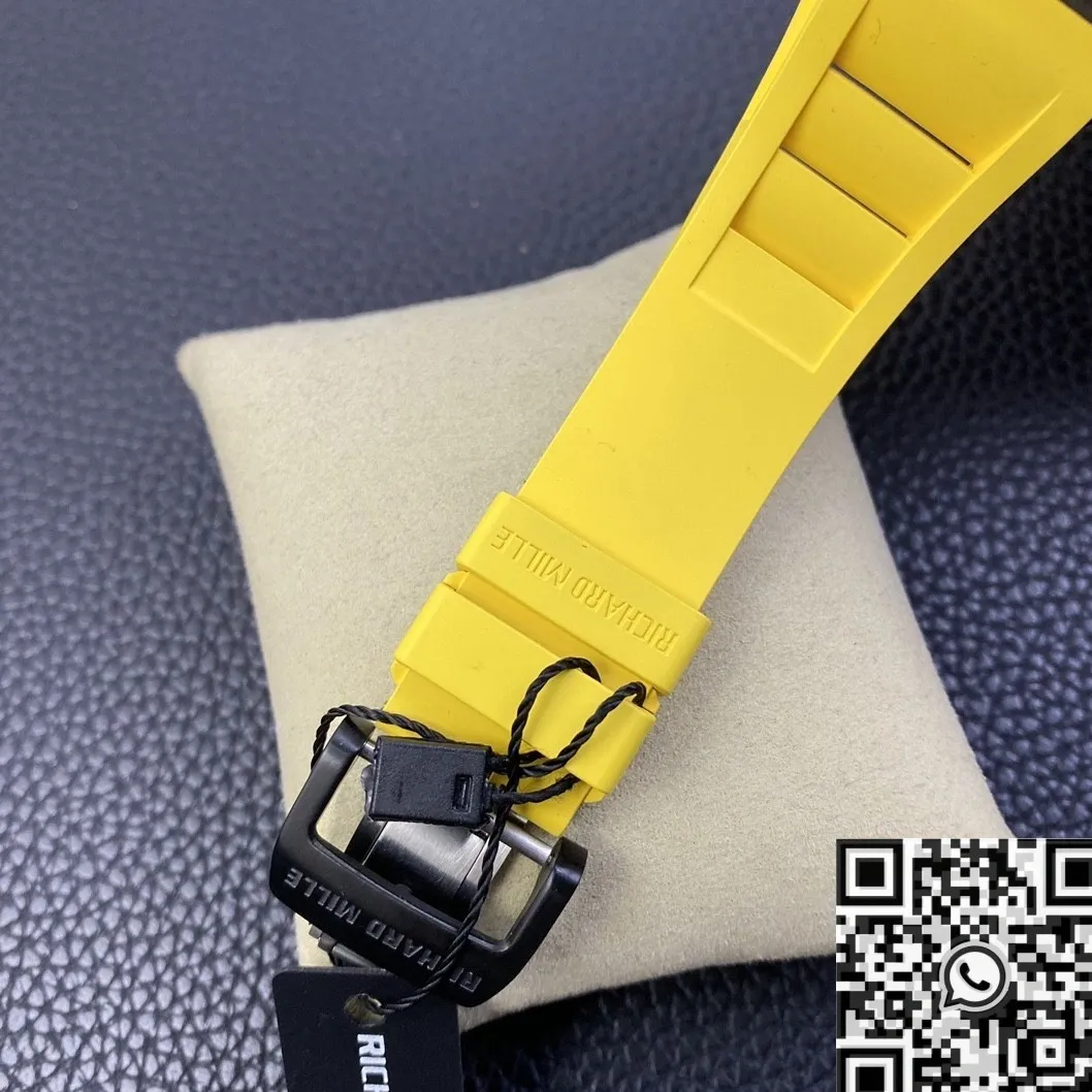 Modern Richard Mille Felipe Massa RM 011 Yellow Rubber Strap Watch KV Factory 2520
