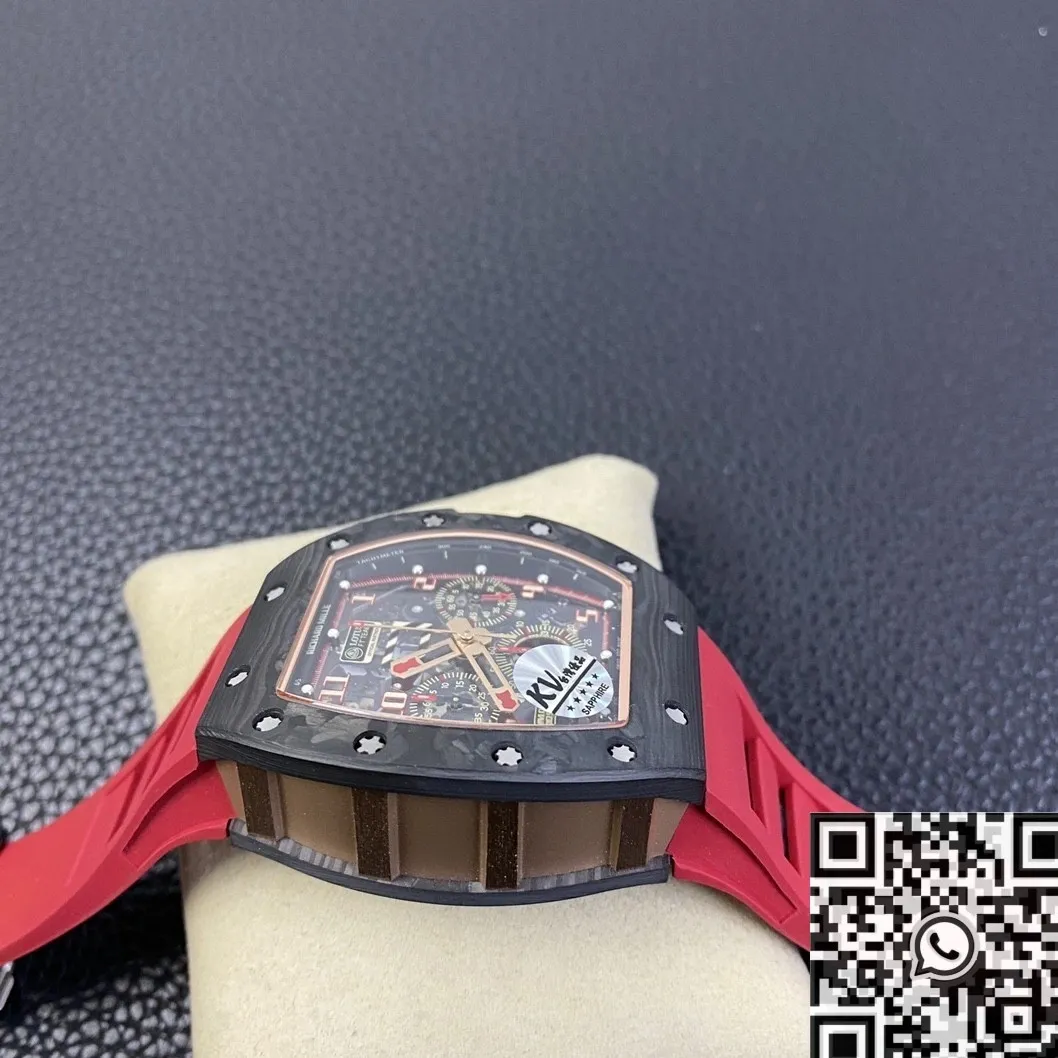 Richard Mille Felipe Massa RM011 V3 Red Rubber Strap Collection Watch KV Factory Lightweight 2529