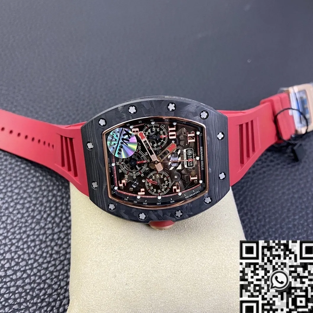 Richard Mille Felipe Massa RM011 V3 Red Rubber Strap Collection Watch KV Factory Lightweight 2529