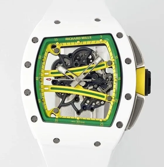 Snug Richard Mille Men RM061 White Ceramics Watch ZF Factory 2273