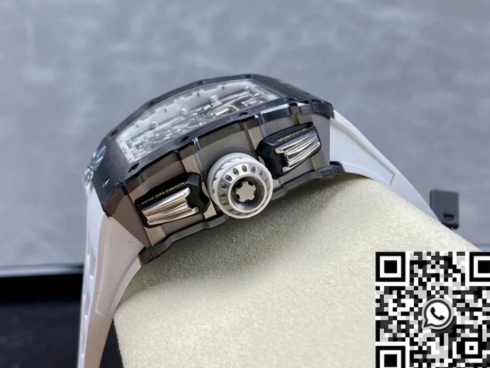 Richard Mille RM011-03 Black Ceramic Bezel White Rubber Strap Watch KU Factory WaterResistant 2536