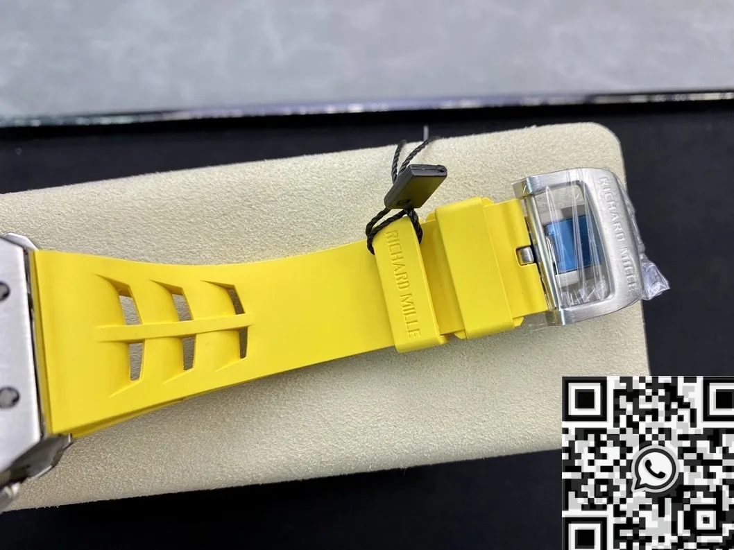 Richard Mille RM011-03 Titanium Shell Yellow Rubber Strap Watch KV Factory Durable 2539
