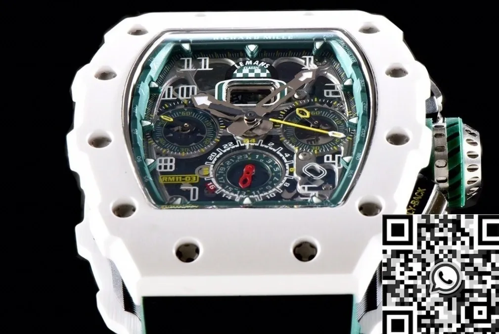 Richard Mille RM011-03 White Ceramic Case Watch KV Factory SoftTouch 2538