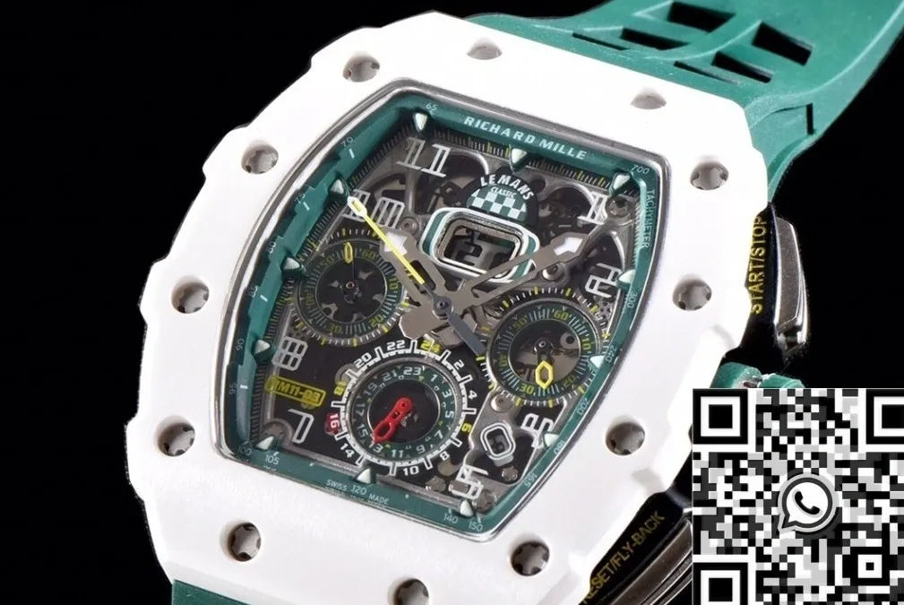 Richard Mille RM011-03 White Ceramic Case Watch KV Factory SoftTouch 2538