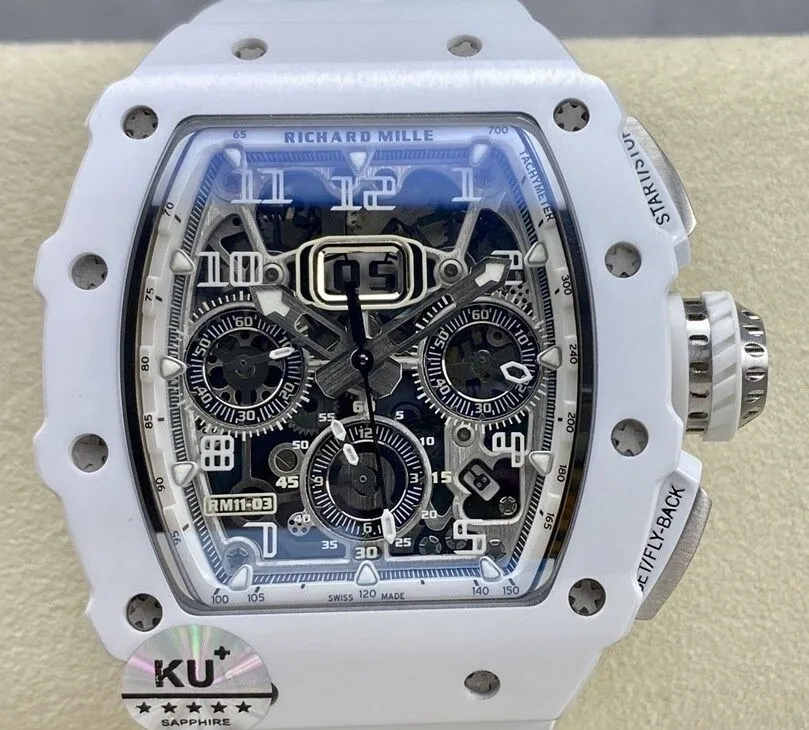 Richard Mille RM011-03 White Dial Watch KU Factory Popular 2545