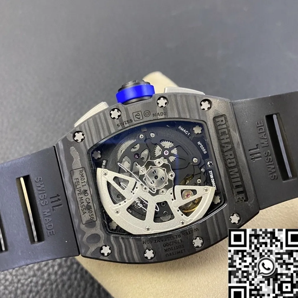 Richard Mille RM011 Blue Dial Carbon Fiber Watch Case KV Factory Supportive 2524