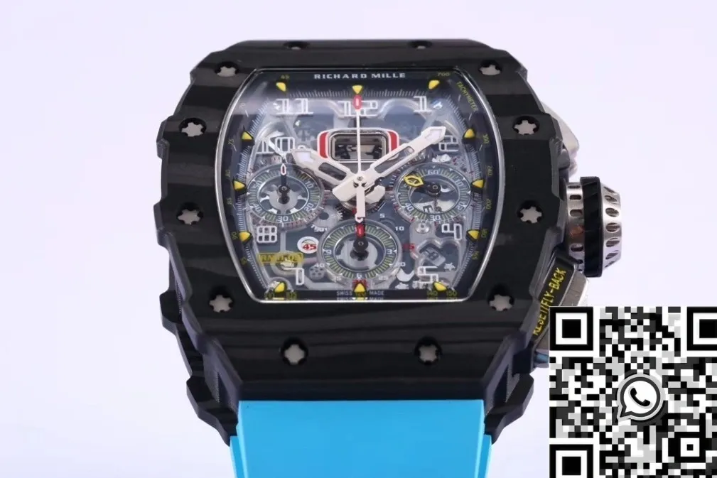 Richard Mille RM011 Blue Rubber Strap Watch KV Factory EasyMatch 2528
