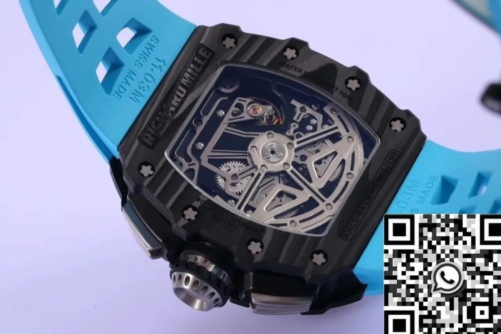 Richard Mille RM011 Blue Rubber Strap Watch KV Factory EasyMatch 2528