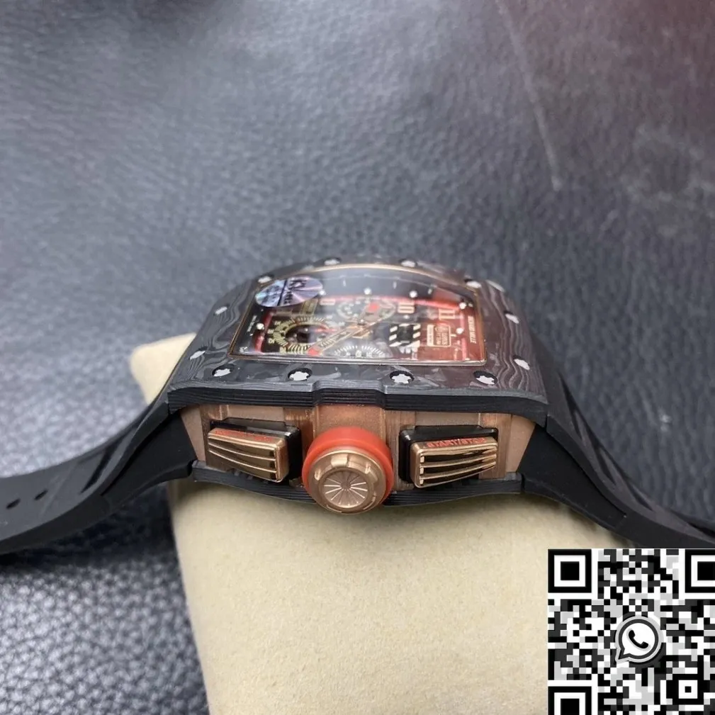 Stylish Richard Mille RM011 Red Dial Carbon Fiber Watch Case KV Factory 2521