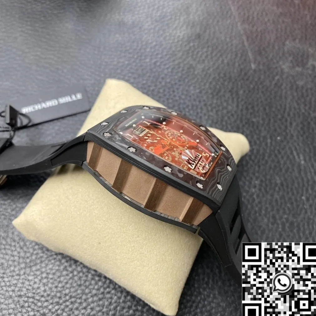 Stylish Richard Mille RM011 Red Dial Carbon Fiber Watch Case KV Factory 2521