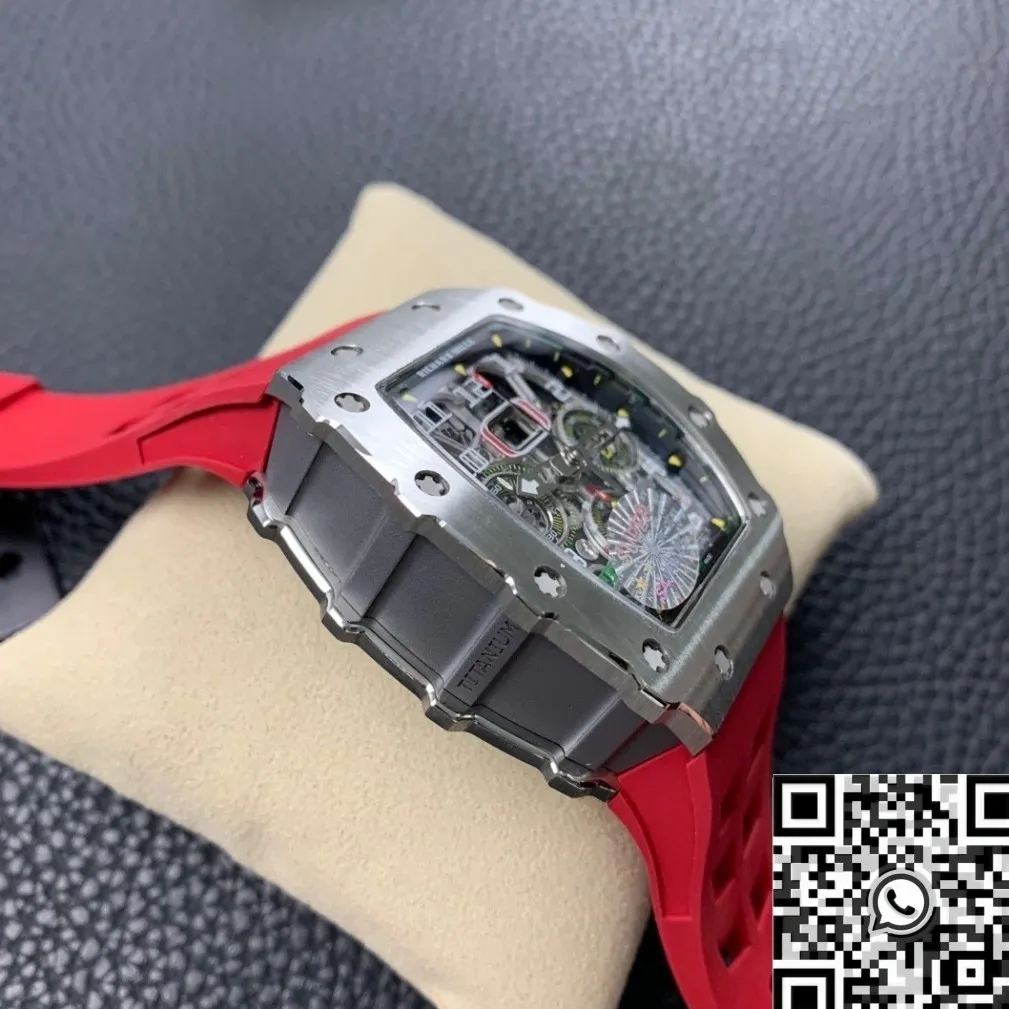 Comfortable Richard Mille RM011 Red Rubber Strap Watch KV Factory 2526