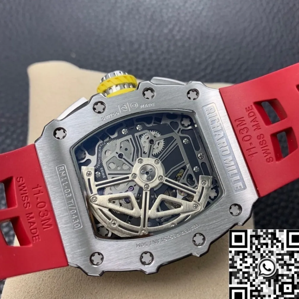 Comfortable Richard Mille RM011 Red Rubber Strap Watch KV Factory 2526