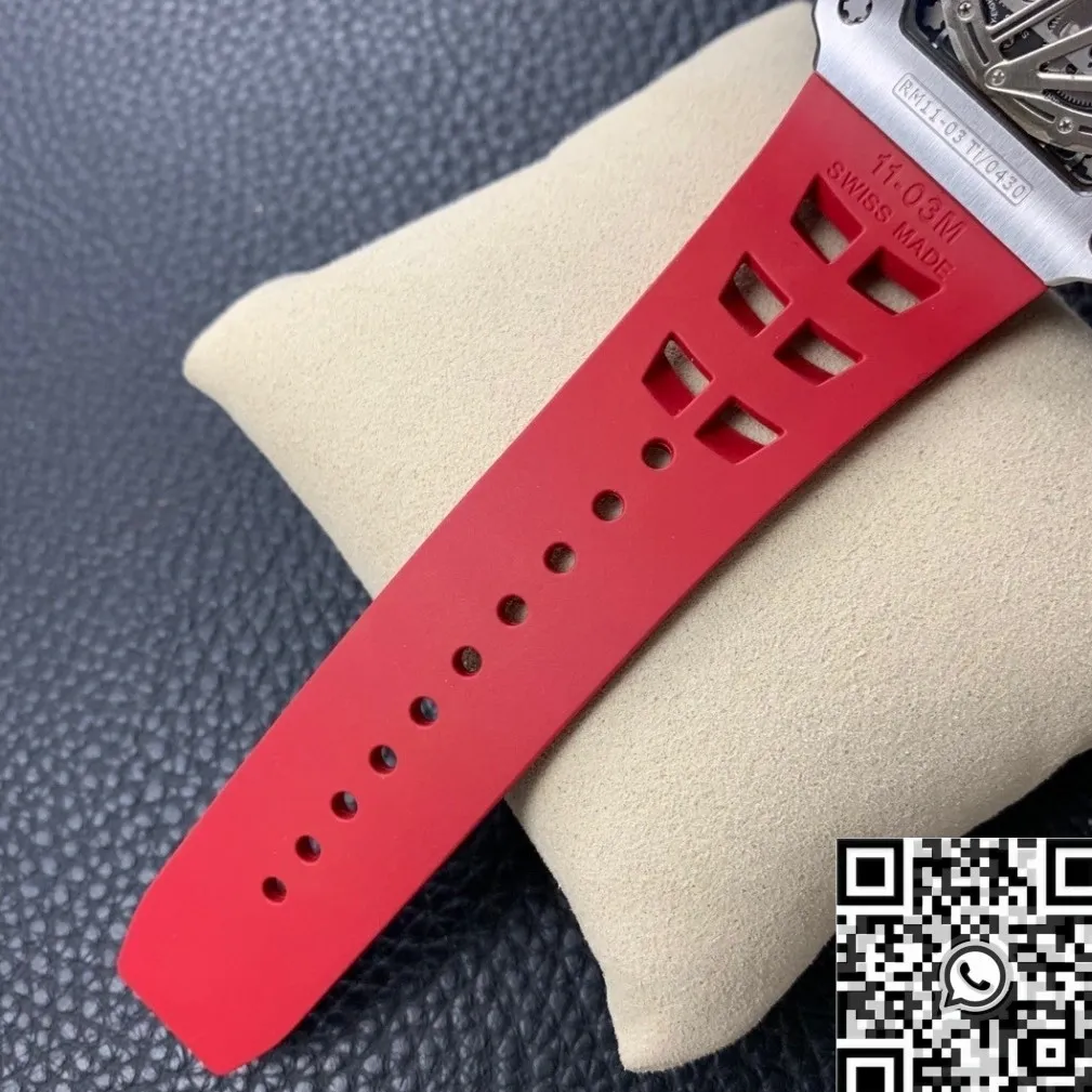 Comfortable Richard Mille RM011 Red Rubber Strap Watch KV Factory 2526