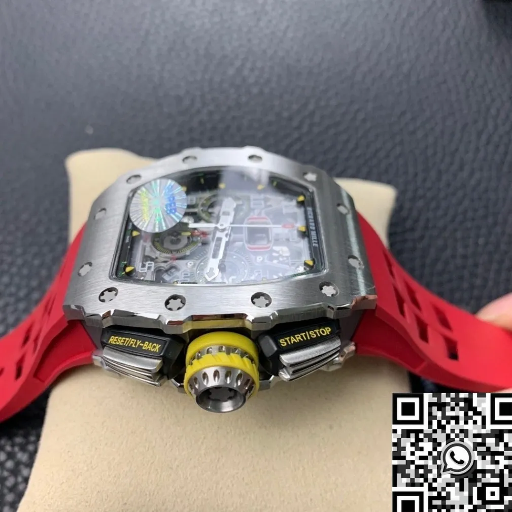 Comfortable Richard Mille RM011 Red Rubber Strap Watch KV Factory 2526