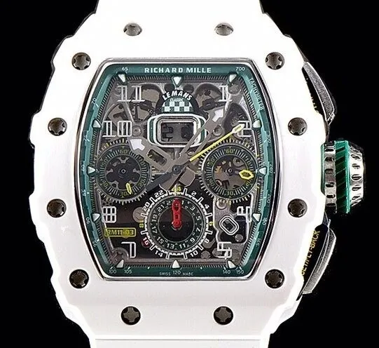Richard Mille RM011 White Ceramic Case Watch KV Factory GoodFit 2533