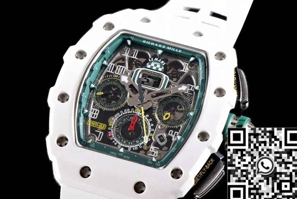 Richard Mille RM011 White Ceramic Case Watch KV Factory GoodFit 2533