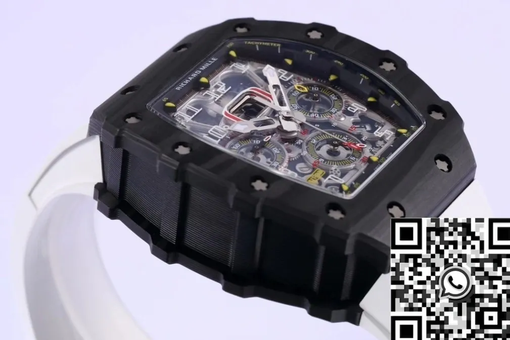 Richard Mille RM011 White Rubber Strap Watch KV Factory Premium 2534