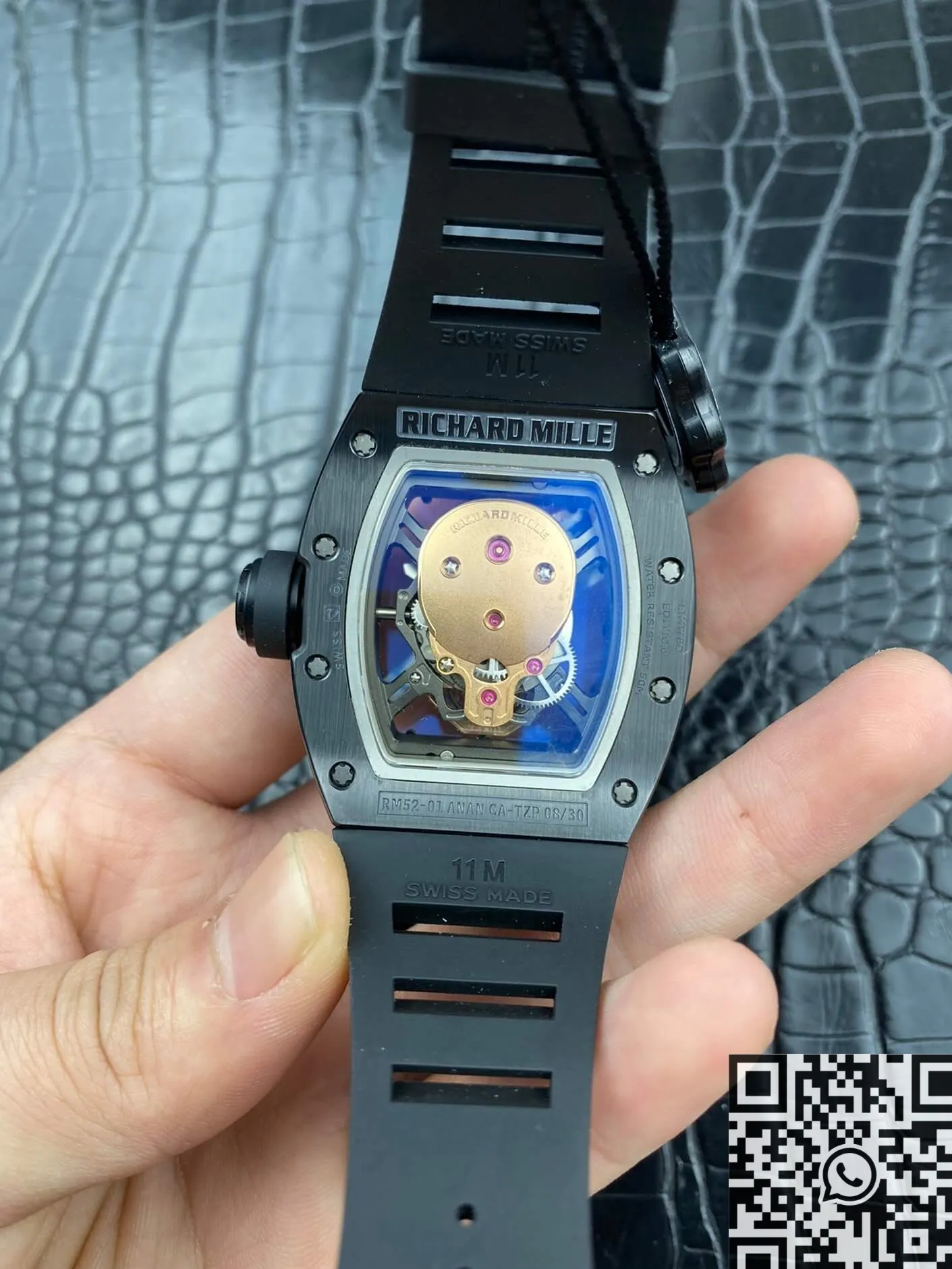 TechFriendly Richard Mille RM052-01 Black Ceramic Rose Gold Skull Watch ZF Factory 2274