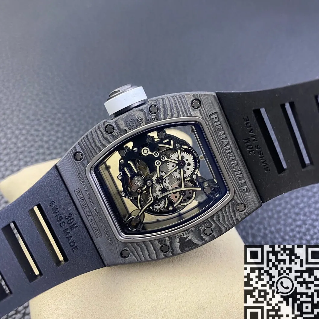 Lightweight Richard Mille RM055 Black Rubber Strap Watch ZF Factory 2275